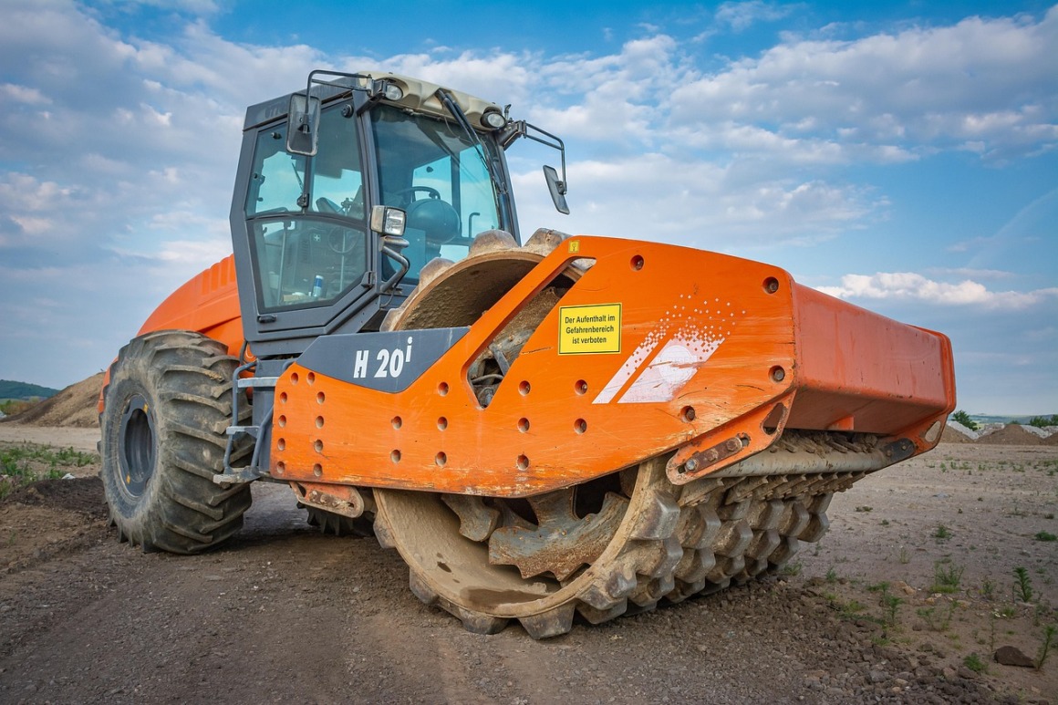 road roller compactor crew asphalt paving